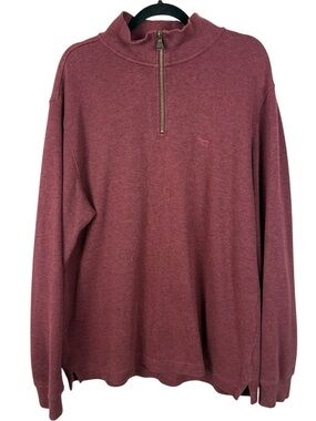 Rodd & Gunn 1/4 Zip Sweater Men's L Maroon Red 100% Australian Cotton